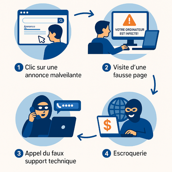 Le cycle de l’arnaque tech support