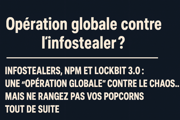 Infostealers, NPM et LockBit 3.0 : Une “opération globale” contre le chaos... mais ne rangez pas vos popcorns tout de suite