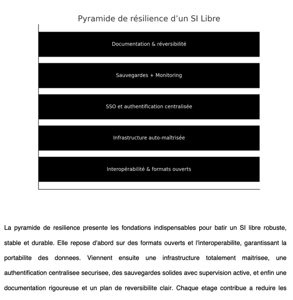Pyramide de résilience d'un SI libre