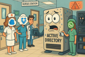 🏥 Shadow SaaS dans les hôpitaux – quand l’Active Directory transpire sous sa GPO.