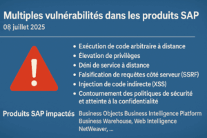 🛡️ Multiples vulnérabilités dans les produits SAP (08 juillet 2025)