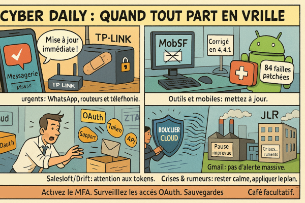 Cybersec Daily – Quand WhatsApp, TP-Link, Disney et les APT jouent à la roulette russe numérique