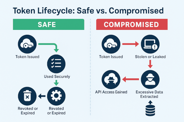 Cycle de vie d'un token : Safe vs compromis